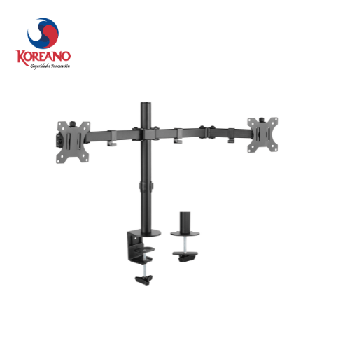 SOPORTE ARTICULADO PARA 2 MONITORES DE 17″ - 32″ KE32 - 2BN, VESA 75/100, CARGA 9KG POR MONITOR, AJUSTABLE Y ERGONÓMICO PARA ESCRITORIO KE23-2BN - SMART BUSINESS