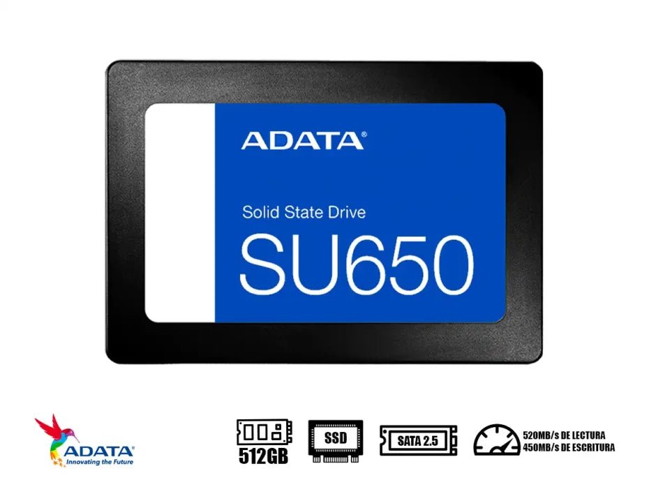 SSD ADATA ULTIMATE SU650, 512GB, SATA III, 2.5'', 7MM, BLISTER ASU650SS-512GT-R - SMART BUSINESS
