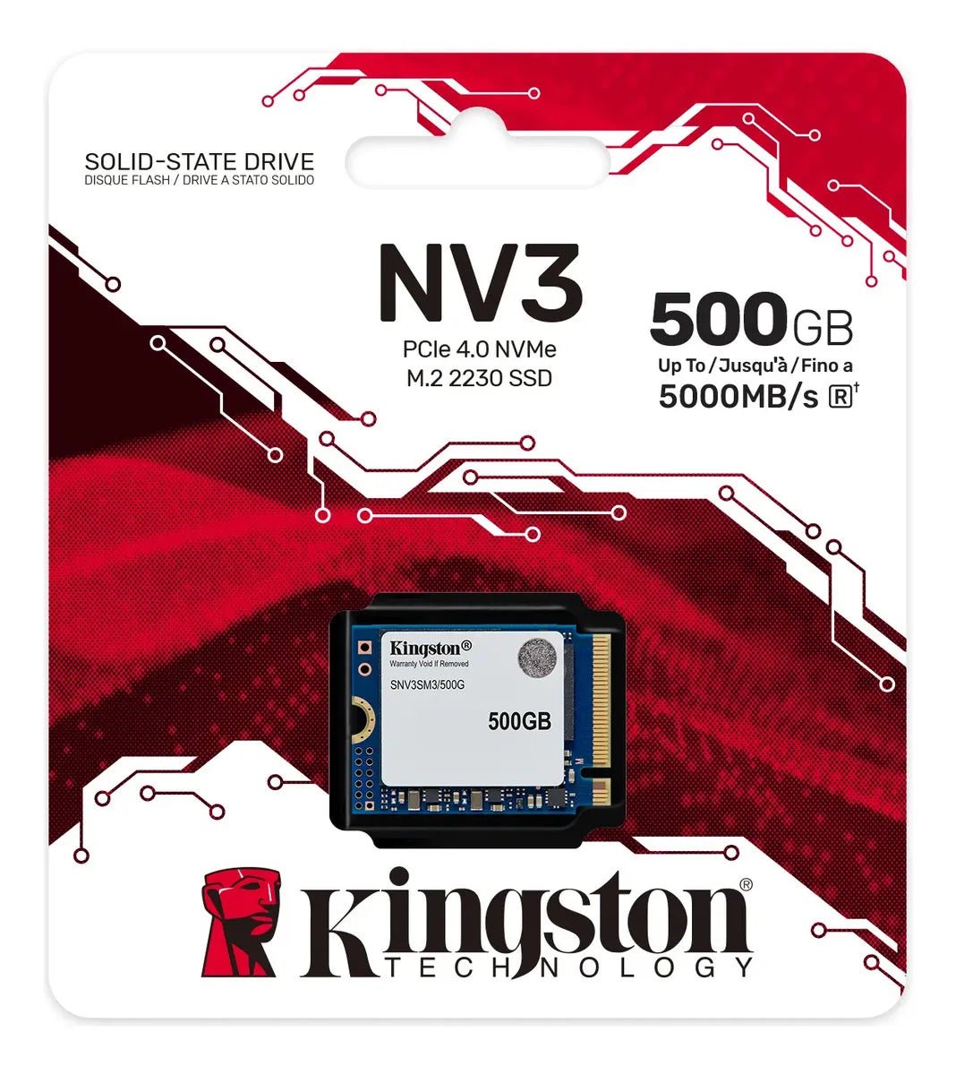 SSD Kingston SNV3SM3/500G NVMe, 500GB, M.2, 3000 MB/s Escritura, 5000 MB/s Lectura, PCI Express 4.0 SNV3SM3/500G - SMART BUSINESS
