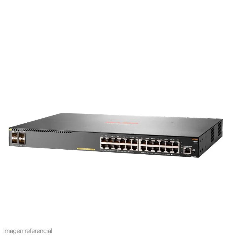 SWITCH ARUBA GIGABIT ETHERNET 2930F 24G POE+ 4SFP, 24 PUERTOS POE+ 10/100/1000MBPS + 4 PUERTOS SFP, 56 GBIT/S, 32.768 ENTRADAS - ADMINISTRABLE - SMART BUSINESS