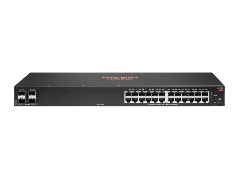 SWITCH ARUBA GIGABIT ETHERNET CX 6000, 24 PUERTOS 10/100/1000MBPS + 4 PUERTOS SFP, 56 GBIT/S, 32.000 ENTRADAS - ADMINISTRABLE - SMART BUSINESS