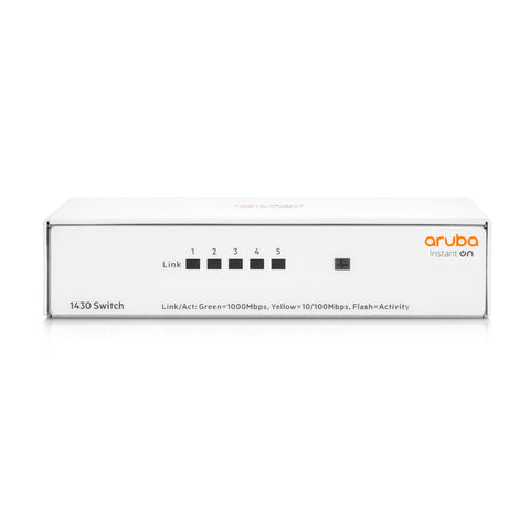 SWITCH ARUBA GIGABIT ETHERNET INSTANT ON 1430 8G, 8 PUERTOS 10/100/1000MBPS, 16 GBIT/S, 16.384 ENTRADAS - NO ADMINISTRABLE R8R44A - SMART BUSINESS