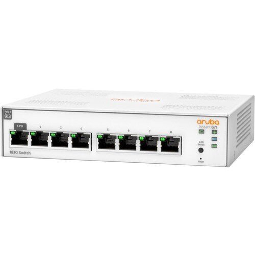 SWITCH ARUBA GIGABIT ETHERNET INSTANT ON 1830, 8 PUERTOS 10/100/1000MBPS,16 GBIT/S, 8000 ENTRADAS - ADMINISTRABLE JL810A - SMART BUSINESS