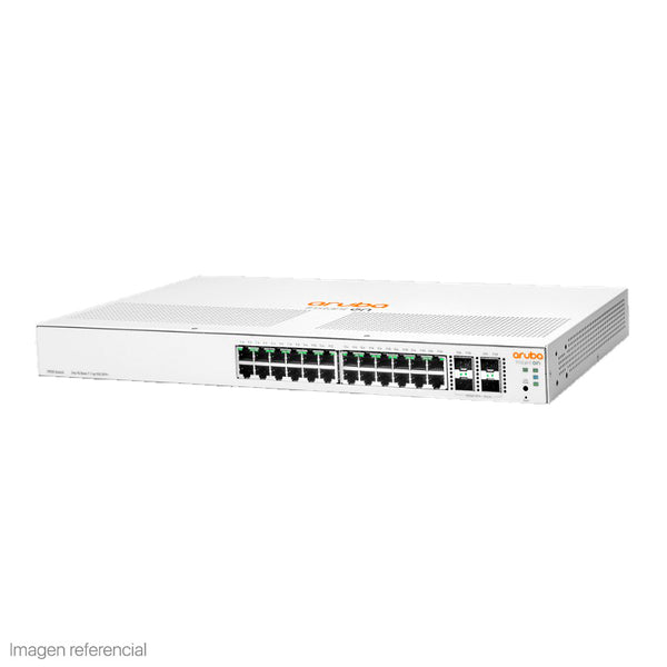 SWITCH ARUBA GIGABIT ETHERNET INSTANT ON 1930, 24 PUERTOS 10/100/1000MBPS + 4 PUERTOS SFP, 128GBIT/S, 16.000 ENTRADAS - ADMINISTRABLE - SMART BUSINESS