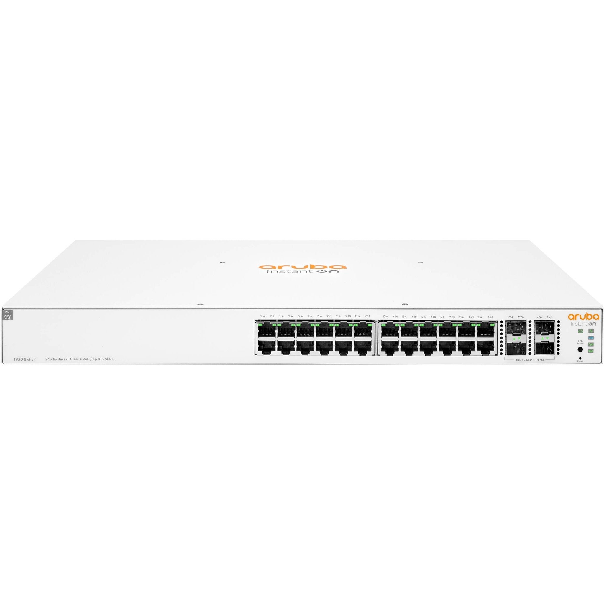 SWITCH ARUBA GIGABIT ETHERNET INSTANT ON 1930, 24 PUERTOS POE+ 10/100/1000MBPS + 4 PUERTOS SFP, 128GBIT/S, 16.000 ENTRADAS - ADMINISTRABLE JL683B - SMART BUSINESS