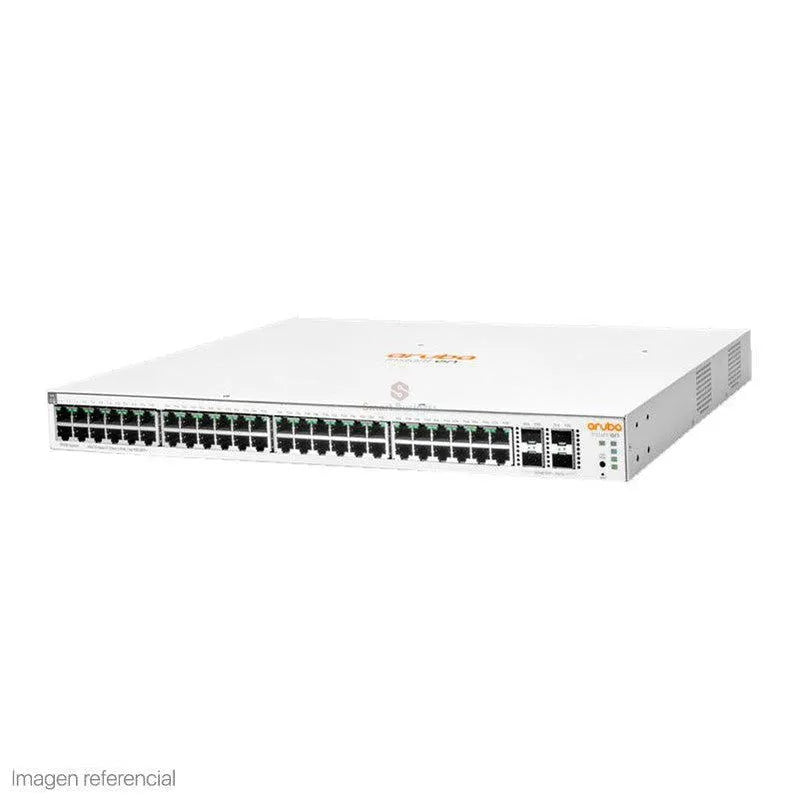 SWITCH ARUBA GIGABIT ETHERNET INSTANT ON 1930, 48 PUERTOS POE 10/100/1000MBPS + 4 PUERTOS SFP+, 370W, 176 GBIT/S, 16.000 ENTRADAS - ADMINISTRABLE - SMART BUSINESS