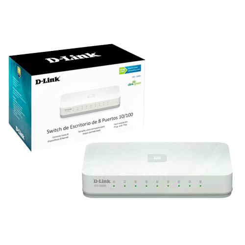 SWITCH D-LINK 8 PUERTOS 10/100 MBPS ( DES-1008A ) - SMART BUSINESS