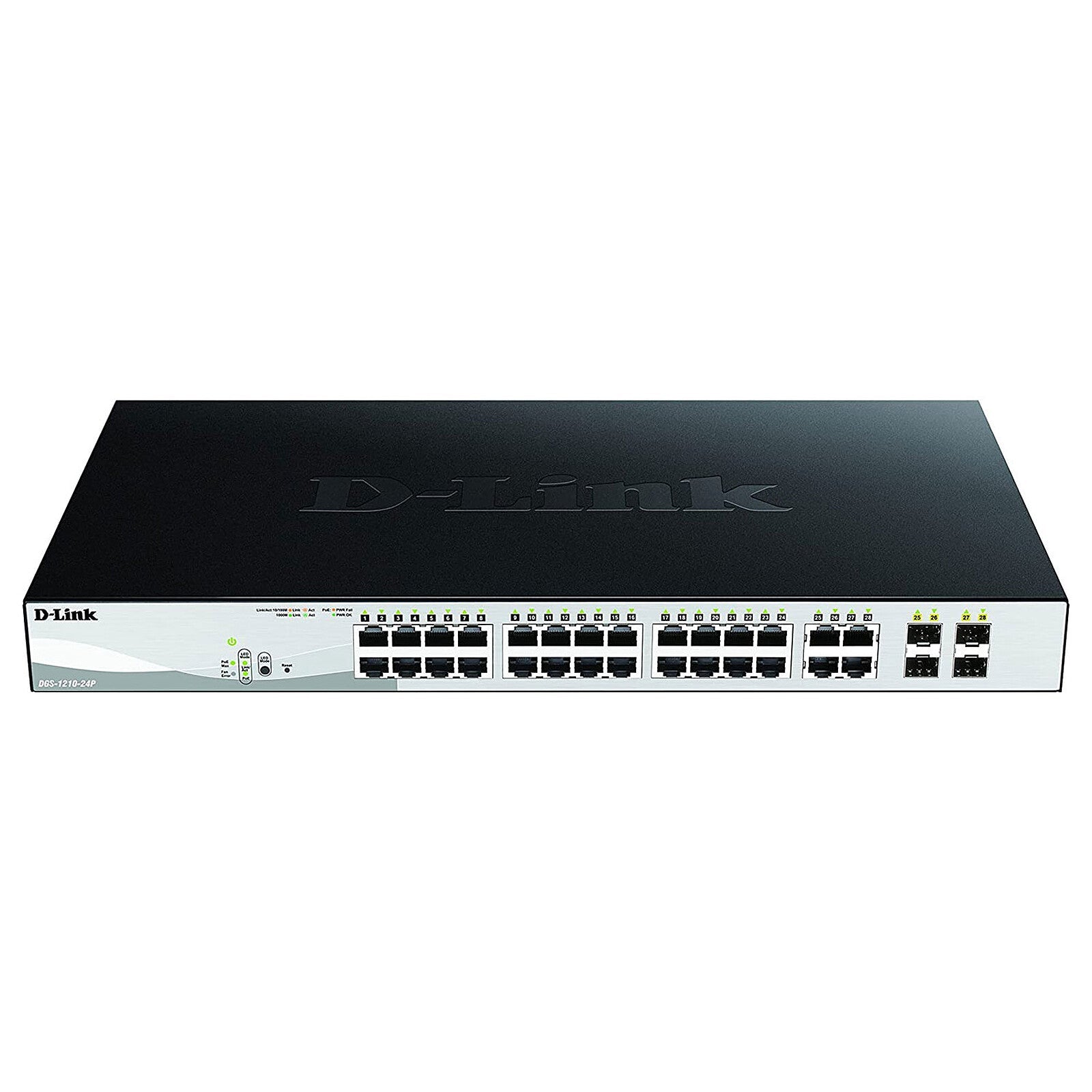 Switch D - Link DGS - 1210 - 26 24 Puertos Gigabit + 2 SFP Smart Managed L2/L3 52Gbps Switching Static Routing IPv6 Ready Modo Vigilancia Montaje en Rack Eficiencia Energética D - Link Gree DGS-1210-26 - SMART BUSINESS