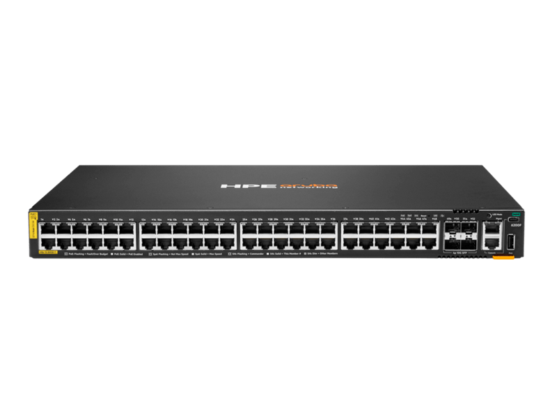 Switch HPE Networking Instant On Gigabit Ethernet CX 6200F, 48 Puertos PoE 10/100/1000Mbps + 4 Puertos SFP+, 370W, 176Gbit/s, 32768 Entradas - Administrable JL727B - SMART BUSINESS