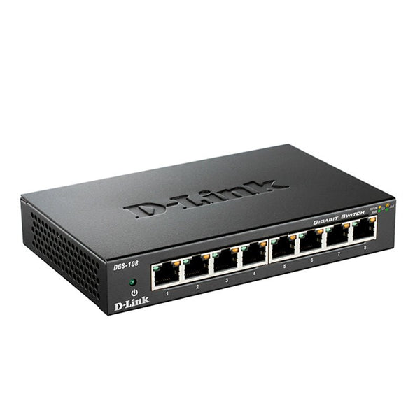 SWITCH NO ADMINISTRADO D - LINK DGS - 108 DE 8 PUERTOS GIGABIT ETHERNET CON CARCASA METÁLICA DGS-108 - SMART BUSINESS