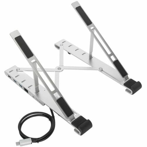 TARGUS AWU100005GL – SOPORTE PORTÁTIL CON BASE INTEGRADA Y DOCKING USB - C, 2X USB - A, 1X USB - C, HDMI, ETHERNET, ALUMINIO, PLEGABLE, COMPATIBLE CON LAPTOPS DE 10″ A 15.6″ AWU100005GL - SMART BUSINESS