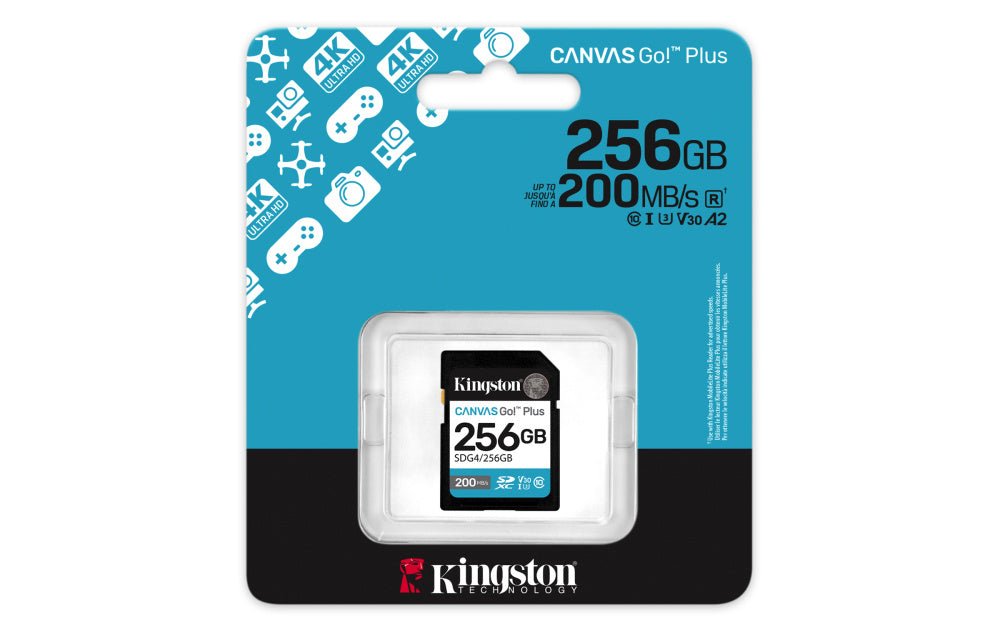 TARJETA DE MEMORIA KINGSTON 256 GB SDXC CLASE 10 UHS - I – ALTA VELOCIDAD PARA GRABACIÓN 4K Y CÁMARAS DSLR SDG4/256GB - SMART BUSINESS