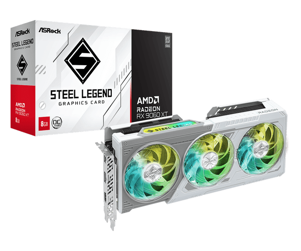 TARJETA DE VIDEO ASROCK RADEON RX 9060 XT STEEL LEGEND 8 GB OC RX9060XT SL 8GO - SMART BUSINESS