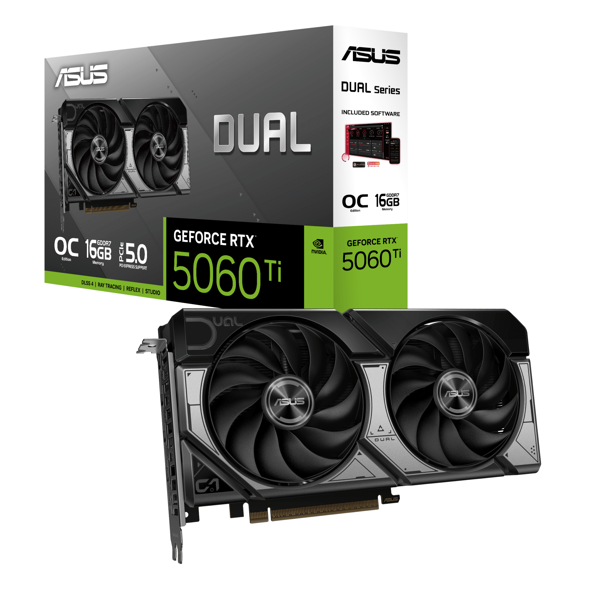 TARJETA DE VIDEO ASUS DUAL - RTX5060TI - O16G, 16GB GDDR7, PCIE GEN 5.0 DUAL-RTX5060TI-O16G - SMART BUSINESS