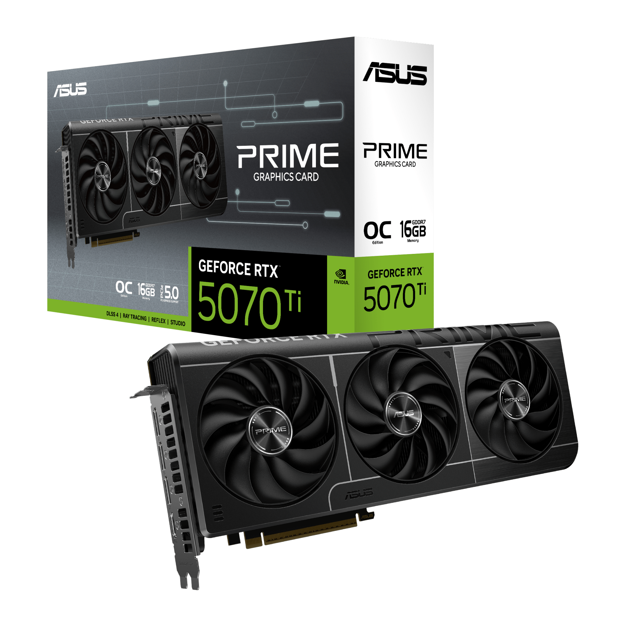 TARJETA DE VIDEO ASUS PRIME - RTX5070TI - O16G, 16GB GDDR7, PCIE 5.0, RAY TRACING, TECNOLOGÍA DLSS PRIME-RTX5070TI-O16G - SMART BUSINESS
