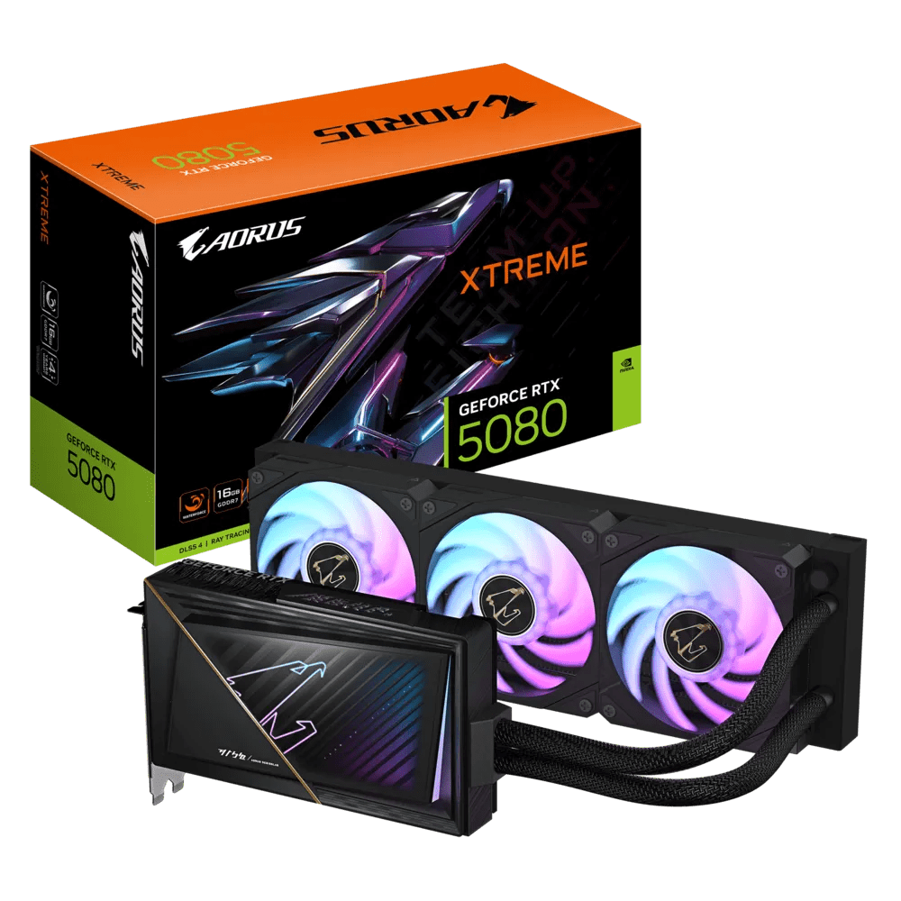 TARJETA DE VIDEO GIGABYTE AORUS GEFORCE RTX 5080 XTREME WATERFORCE 16GB GDDR7 PCIE5 ENFRIAMIENTO LÍQUIDO GV-N5080AORUSX W-16GD - SMART BUSINESS