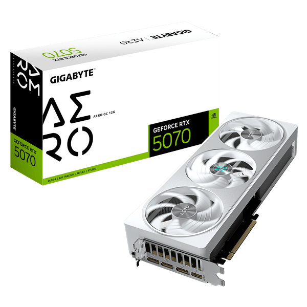 TARJETA DE VIDEO GIGABYTE GEFORCE RTX 5070 AERO OC 12G, 12 GB GDDR7, PCIE GEN 5.0 GV-N5070AERO OC-12GD - SMART BUSINESS