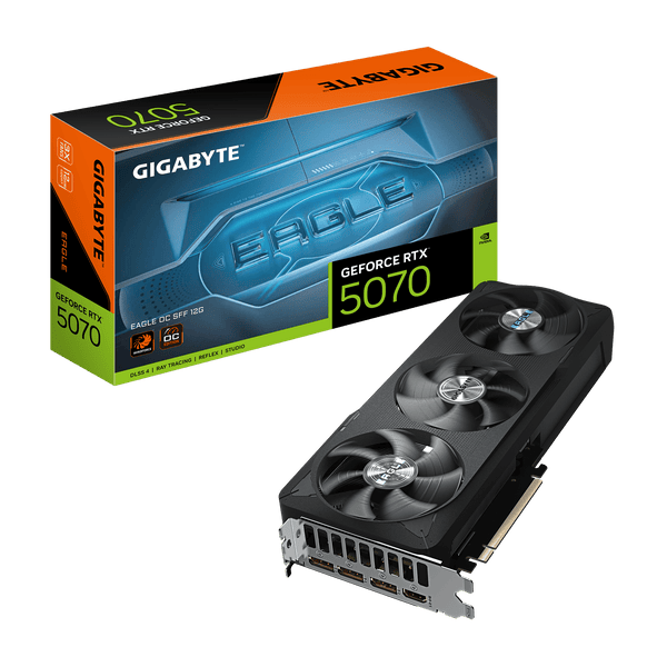 TARJETA DE VIDEO GIGABYTE GEFORCE RTX 5070 EAGLE OC SFF 12G, 12 GB GDDR7, PCIE GEN 5.0 GV-N5070EAGLE OC-12GD - SMART BUSINESS