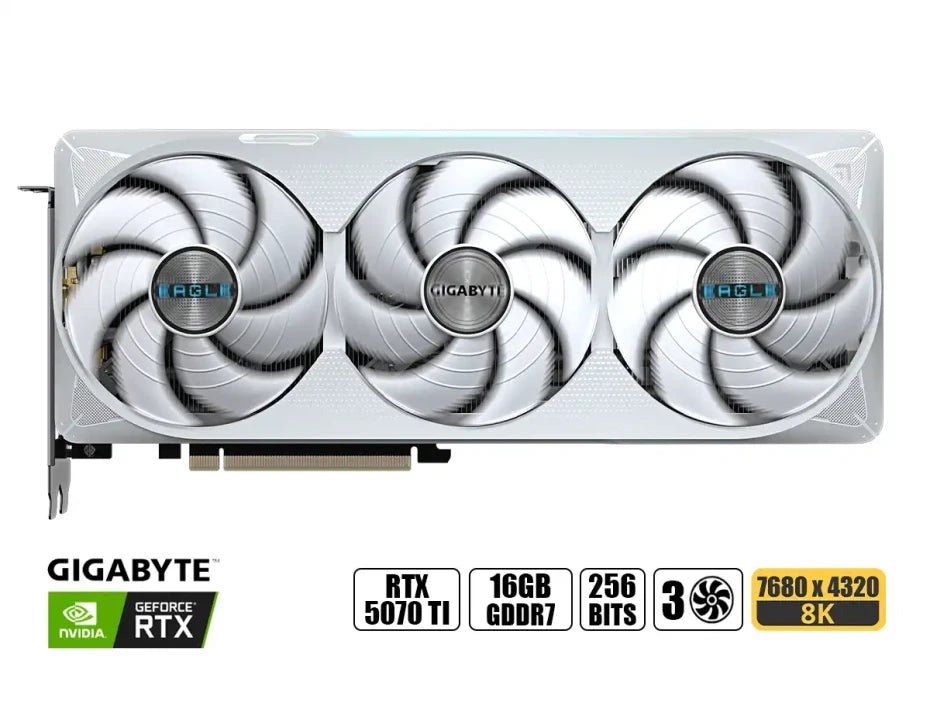 TARJETA DE VIDEO GIGABYTE RTX 5070 TI EAGLE OC ICE SFF, 16GB GDDR7, PCIE 5.0, ALTO RENDIMIENTO DE GRÁFICOS GV-N507TEAGLEOC ICE-16GD - SMART BUSINESS