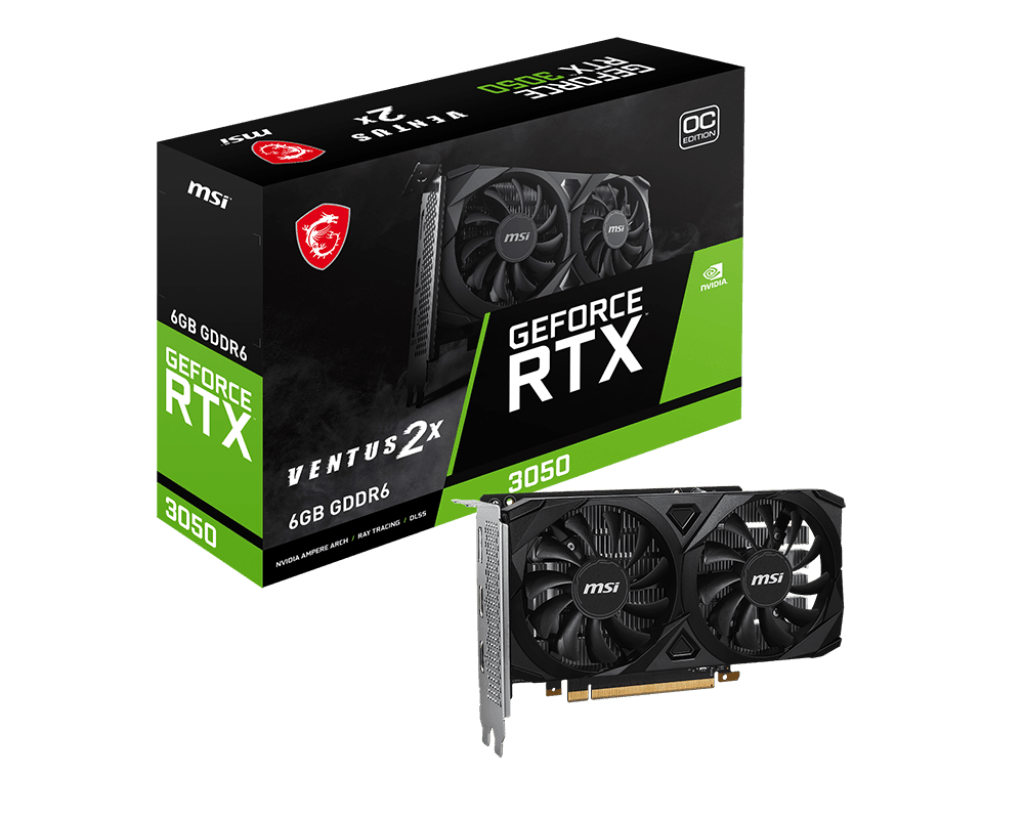 TARJETA DE VIDEO MSI GEFORCE RTX 3050 VENTUS 2X 6G OC, 6GB GDDR6, PCI - EXPRESS GEN 4.0 RTX-3050-VENTUS-2X-6G-OC - SMART BUSINESS