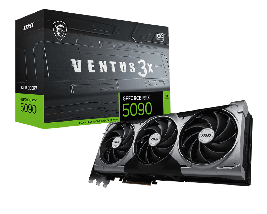 TARJETA DE VIDEO MSI GEFORCE RTX 5090 32G VENTUS 3X OC, 32 GB GDDR7, PCIE GEN 5.0 RTX 5090 32G VENTUS 3X OC - SMART BUSINESS