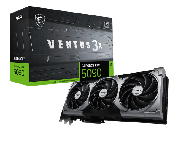 TARJETA DE VIDEO MSI GEFORCE RTX 5090 32G VENTUS 3X OC, 32 GB GDDR7, PCIE GEN 5.0 RTX 5090 32G VENTUS 3X OC - SMART BUSINESS