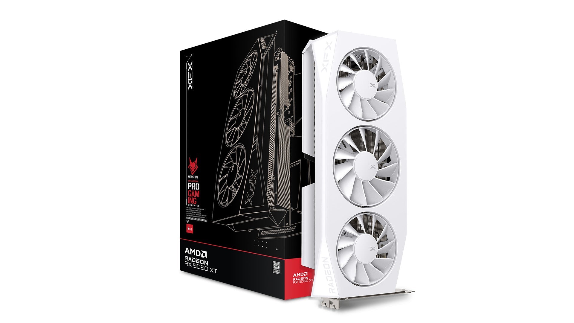 TARJETA DE VIDEO XFX MERCURY AMD RADEON RX 9060 XT OC WHITE GAMINGT, 16GB GDDR6, PCIE5 RX-96TMERCW9 - SMART BUSINESS