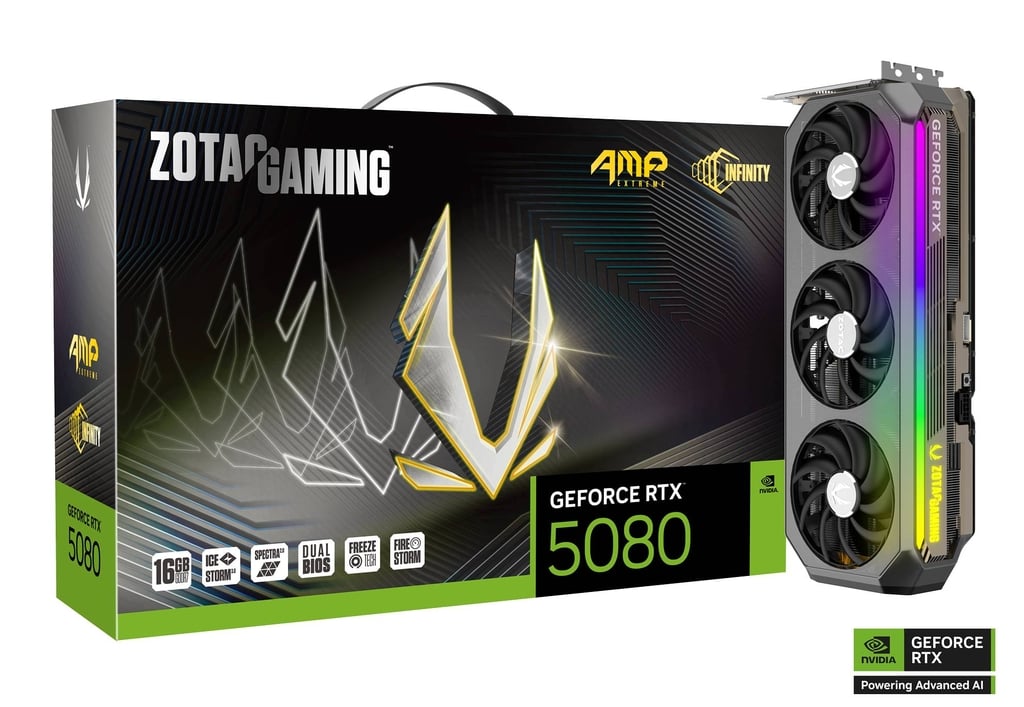 TARJETA DE VIDEO ZOTAC GPU GEFORCE® RTX™ 5080 16G AMP ZT - B50800B - 10P ZT-B50800B-10P - SMART BUSINESS