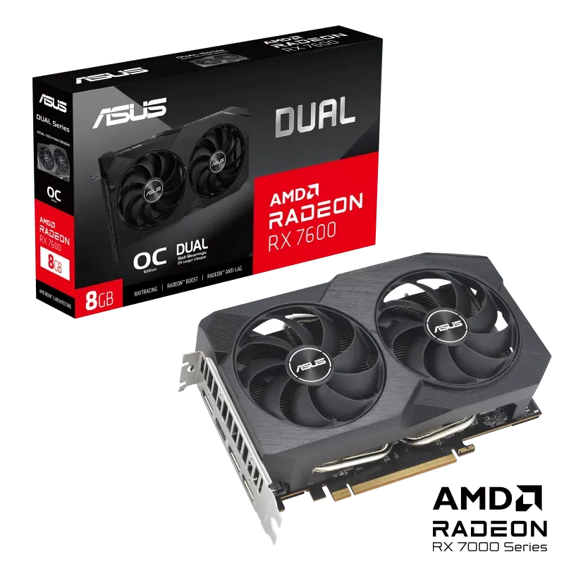 Tarjeta Gráfica Asus Radeon RX 7600 8GB GDDR6 - PCI-E 4.0 - SMART BUSINESS