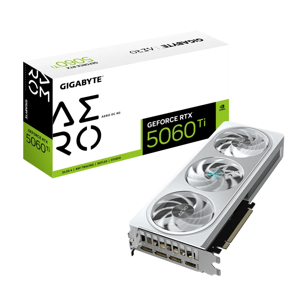 TARJETA GRÁFICA GIGABYTE RTX 5060 TI AERO OC – 8 GB GDDR7, ARQUITECTURA NVIDIA BLACKWELL, REFRIGERACIÓN WINDFORCE GV-N506TAERO OC-8GD - SMART BUSINESS