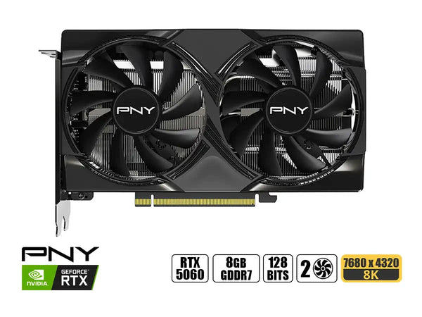 TARJETA GRÁFICA VGA 8G PNY RTX5060 DUAL OC , ALTA MEMORIA PARA GAMING Y CREACIÓN DE CONTENIDOS, CONECTIVIDAD PCIE VCG50608DFXPB1-O - SMART BUSINESS