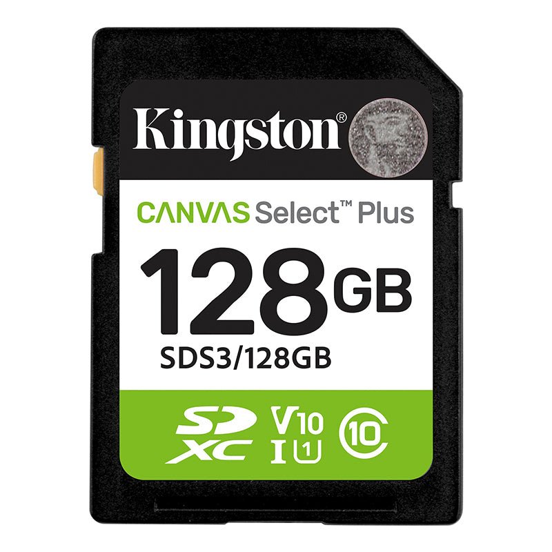 TARJETA SD KINGSTON CANVAS SELECT PLUS 128 GB — CLASE 10, UHS - I, HASTA 150 MB/S, IDEAL PARA VIDEO FULL HD Y FOTOGRAFÍA RÁPIDA SDS3/128GB - SMART BUSINESS