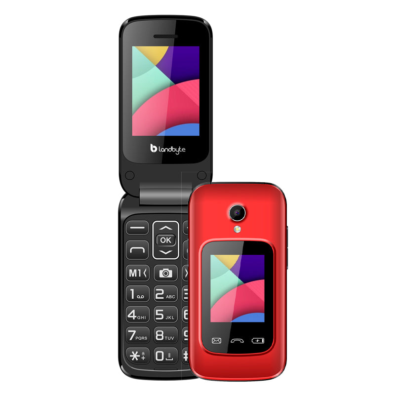 TELÉFONO CELULAR FLIP 4G LANDBYTE LT1448, 1.77", DUAL SIM, RADIO FM, DESBLOQUEADO.