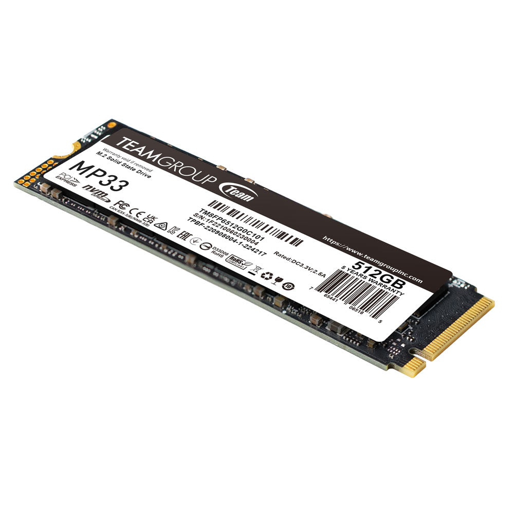 SSD TEAMGROUP MP33 512GB TM8FP6512G0C101, vista del módulo M.2