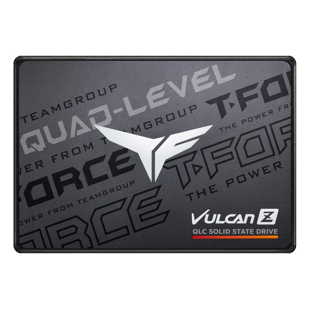 SSD TEAMGROUP T-FORCE VULCAN Z QLC 512GB T253TY512G0C101, negro, vista frontal completa