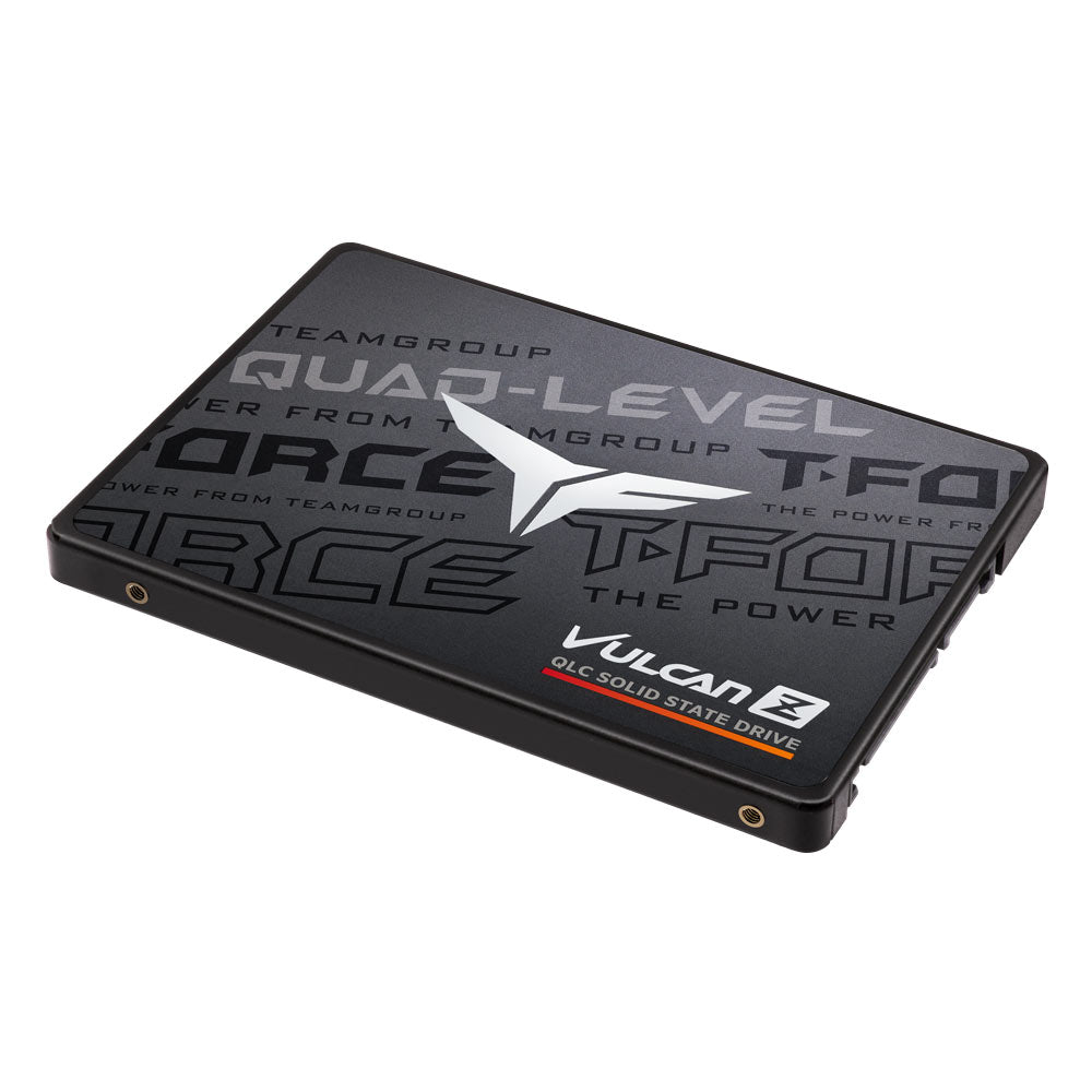 SSD TEAMGROUP T-FORCE VULCAN Z QLC 512GB T253TY512G0C101, negro, vista oblicua superior