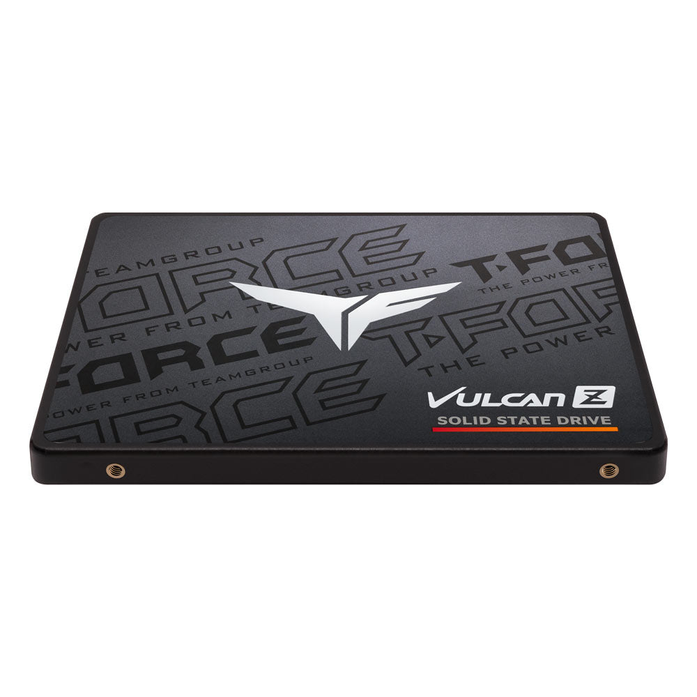 SSD TEAMGROUP T-FORCE VULCAN Z 2TB T253TZ002T0C101, negro, vista baja del lateral y puntos de montaje