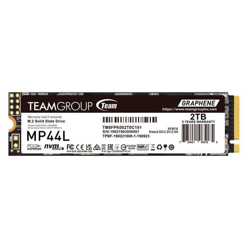 UNIDAD DE ESTADO SOLIDO TEAMGROUP MP44L M.2 PCIE 4.0, 2TB, PCIE 4.0 X4 CON NVME de Teamgroup | first_variant_option_1 — Envío inmediato