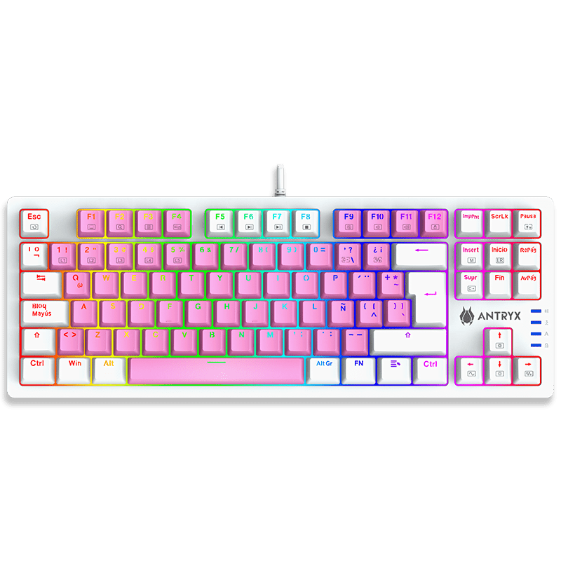 TECLADO ANTRYX GAMING MECANICO CHROME STORM MK840 PINK, SWITCH BLUE (AMK - CS840PBL - SP) AMK-CS840PBL-SP - SMART BUSINESS
