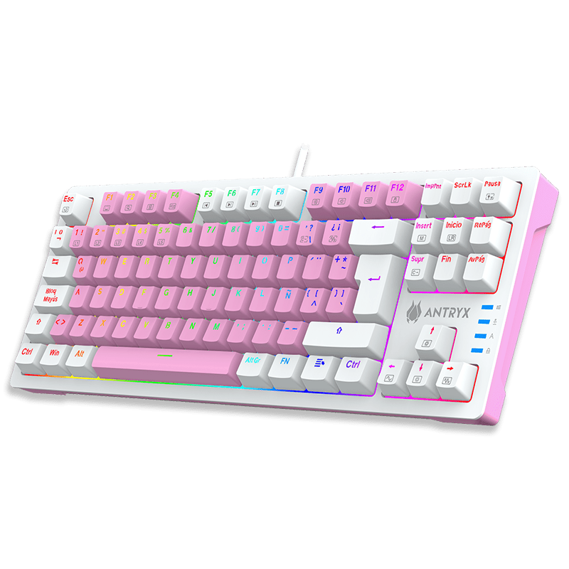 TECLADO ANTRYX GAMING MECANICO CHROME STORM MK840 PINK, SWITCH BLUE (AMK - CS840PBL - SP) AMK-CS840PBL-SP - SMART BUSINESS