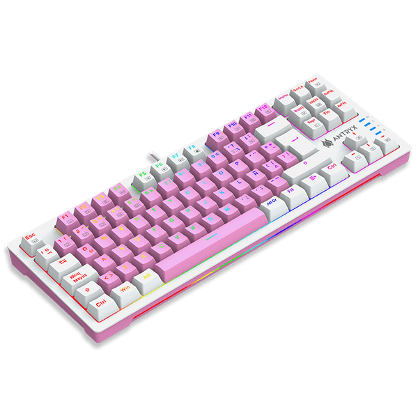 TECLADO ANTRYX GAMING MECANICO CHROME STORM MK840 PINK, SWITCH BLUE (AMK-CS840PBL-SP) - SMART BUSINESS