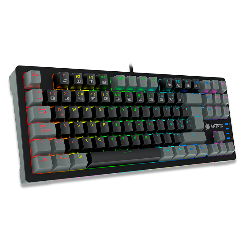TECLADO ANTRYX MECANICO TKL MK840L BLACK & GRAY, SWITCH RED (AMK-CS840LKGRE-SP) - SMART BUSINESS