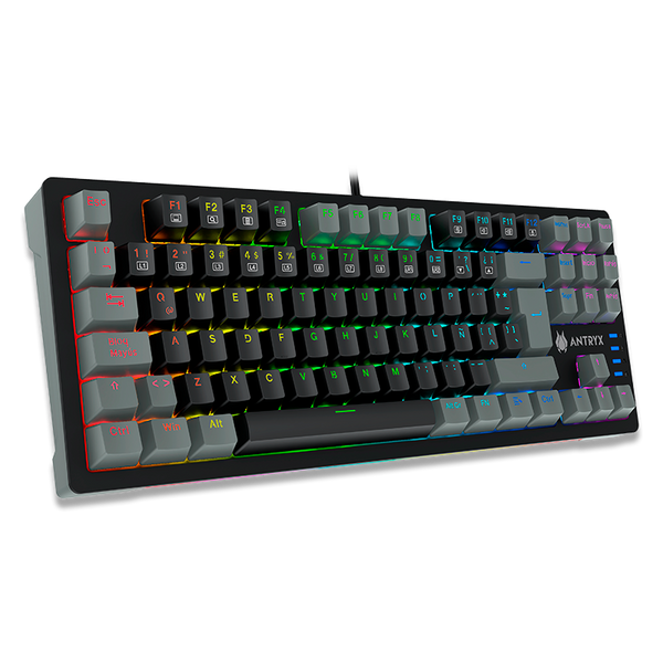 TECLADO ANTRYX MECANICO TKL MK840L BLACK & GRAY, SWITCH RED (AMK-CS840LKGRE-SP) - SMART BUSINESS