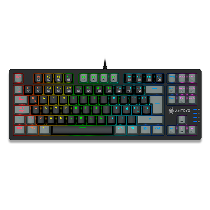 TECLADO ANTRYX MECANICO TKL MK840L BLACK & GRAY, SWITCH RED (AMK-CS840LKGRE-SP) - SMART BUSINESS
