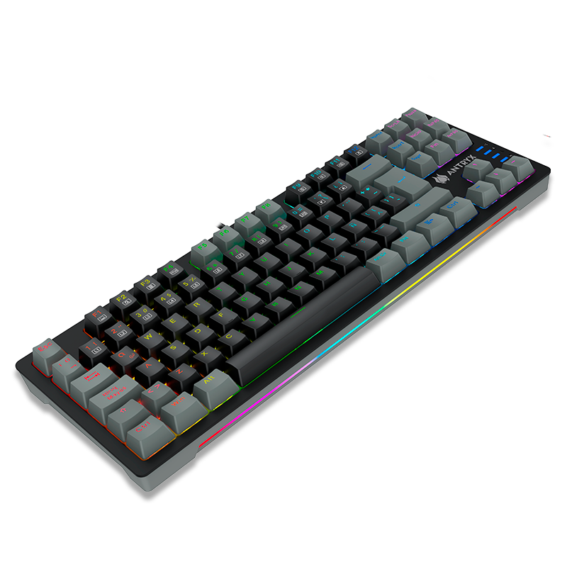 TECLADO ANTRYX MECANICO TKL MK840L BLACK & GRAY, SWITCH RED (AMK-CS840LKGRE-SP) - SMART BUSINESS