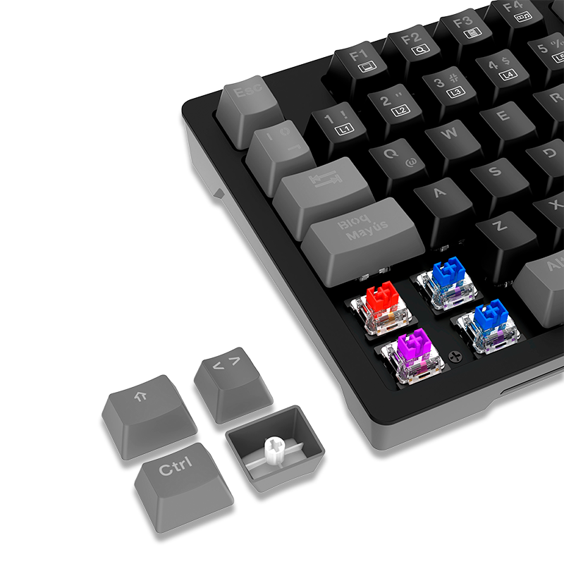 TECLADO ANTRYX MECANICO TKL MK840L BLACK & GRAY, SWITCH RED (AMK-CS840LKGRE-SP) - SMART BUSINESS