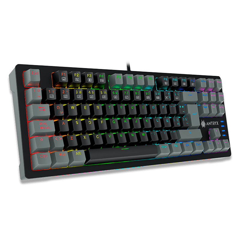 TECLADO ANTRYX MECANICO TKL MK840L BLACK & GRAY, SWITCH RED (AMK - CS840LKGRE - SP) AMK-CS840LKGRE-SP - SMART BUSINESS