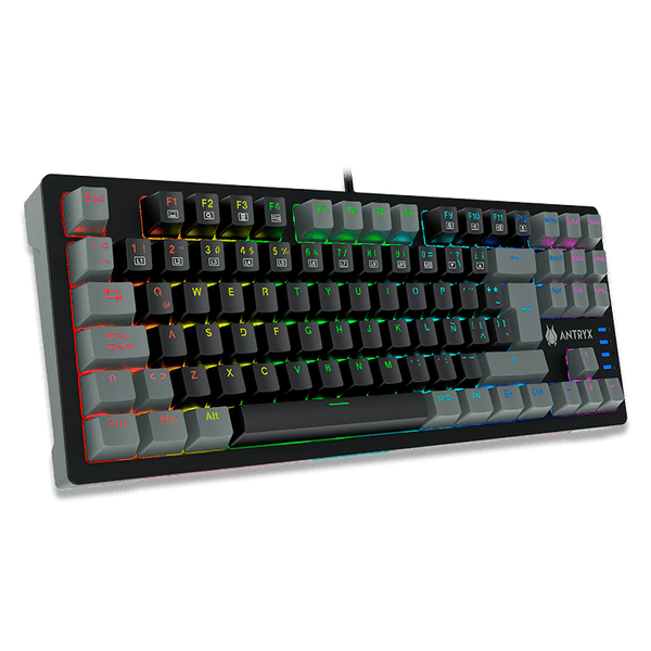 TECLADO ANTRYX MECANICO TKL MK840L BLACK & GRAY, SWITCH RED (AMK - CS840LKGRE - SP) AMK-CS840LKGRE-SP - SMART BUSINESS
