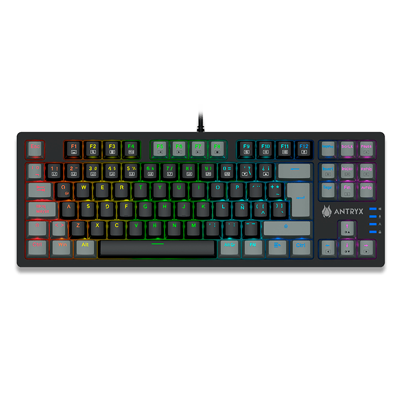 TECLADO ANTRYX MECANICO TKL MK840L BLACK & GRAY, SWITCH RED (AMK - CS840LKGRE - SP) AMK-CS840LKGRE-SP - SMART BUSINESS