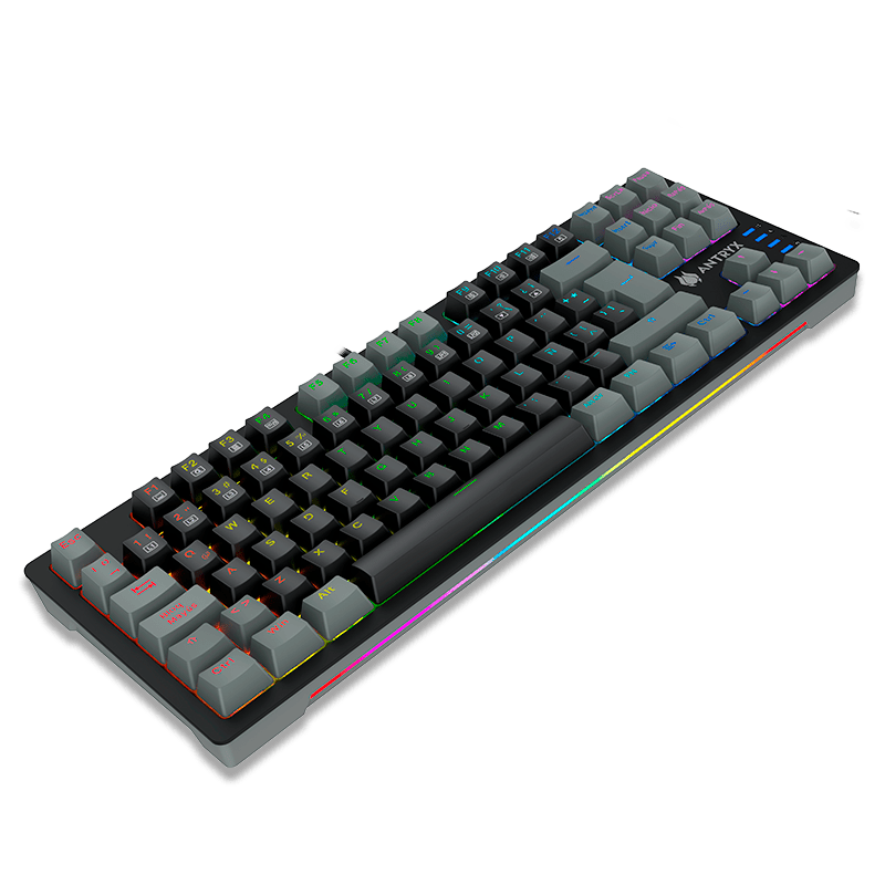 TECLADO ANTRYX MECANICO TKL MK840L BLACK & GRAY, SWITCH RED (AMK - CS840LKGRE - SP) AMK-CS840LKGRE-SP - SMART BUSINESS